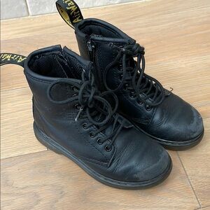 Black Lace-Up Boots with Sturdy Soles